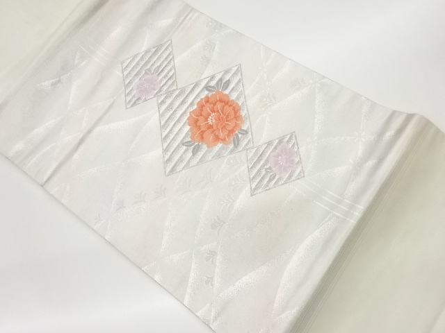 リサイクル　菱に花模様織出し名古屋帯